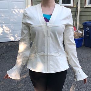 Chalayan convertible sleeve cream jacket